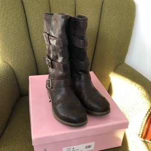 Non-Leather Brown Mid-Calf Boots